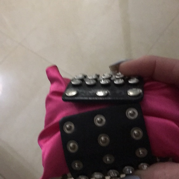 Betsy Johnson. Black leather studded watch . - Picture 5 of 5